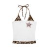 Chic Leopard Print Tank Top — White