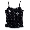 Polka Dot, Star, And Musical Note Lace Tank Top — Black