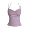 Elegant Purple Halter Tank Top — Purple