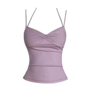 Elegant Purple Halter Tank Top — Purple