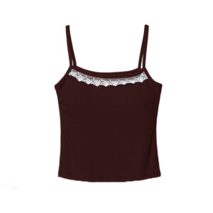 Y2K Style Red Lace Tank Top